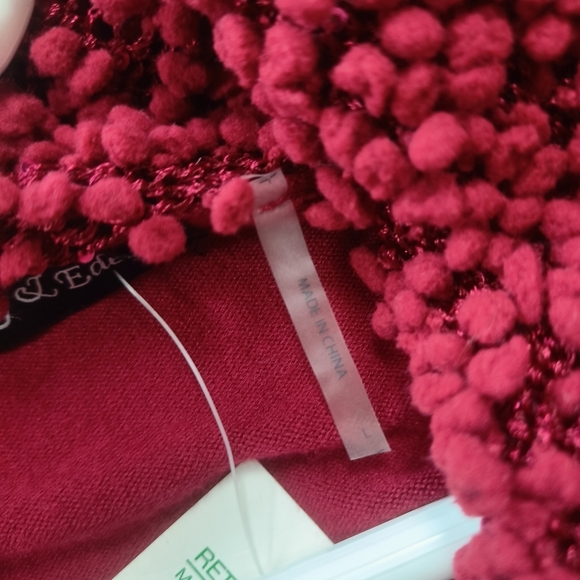 Gaby & Eden Red blouse-style sweater with fallen turtleneck with sequins size L - Picture 7 of 10